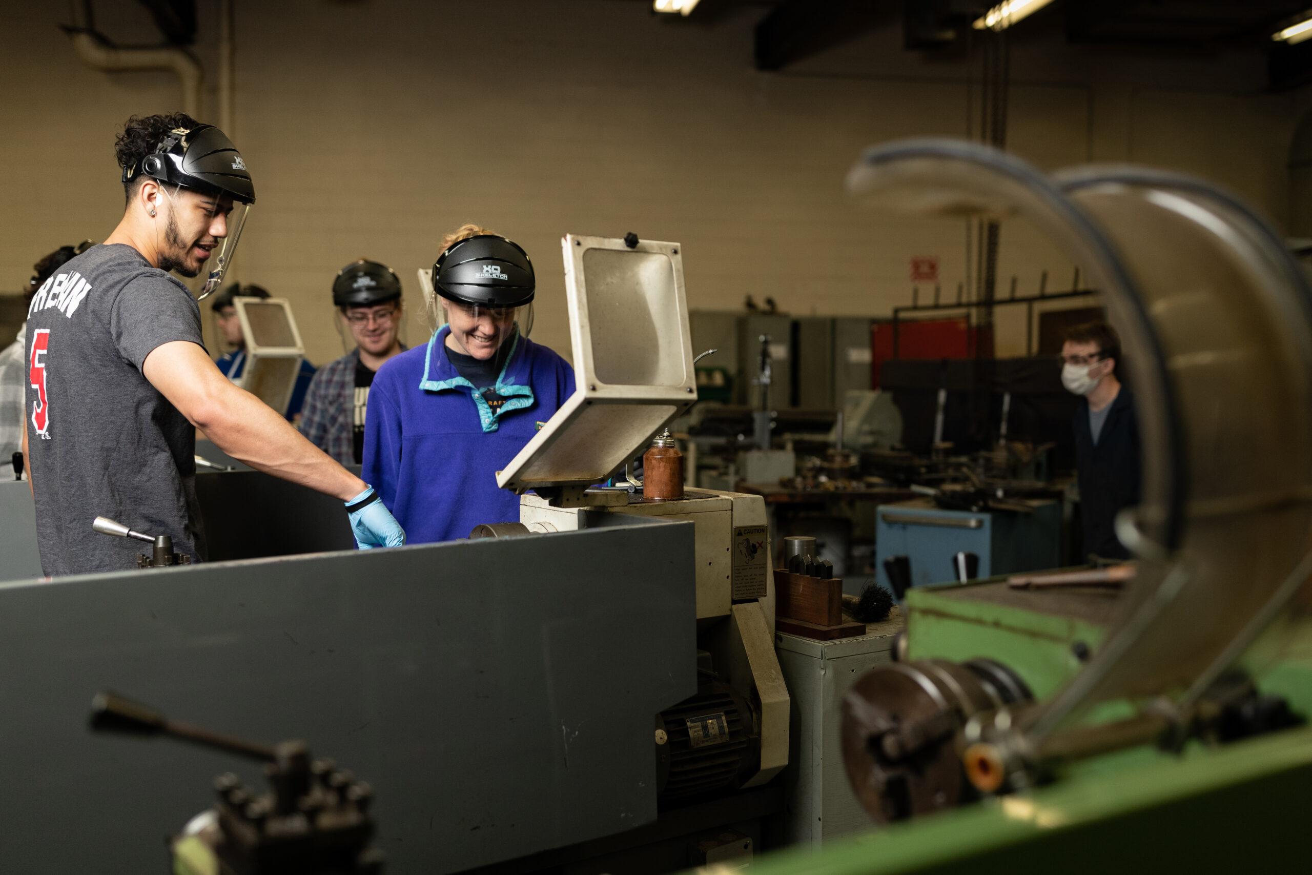 Berea College students in engineering class
